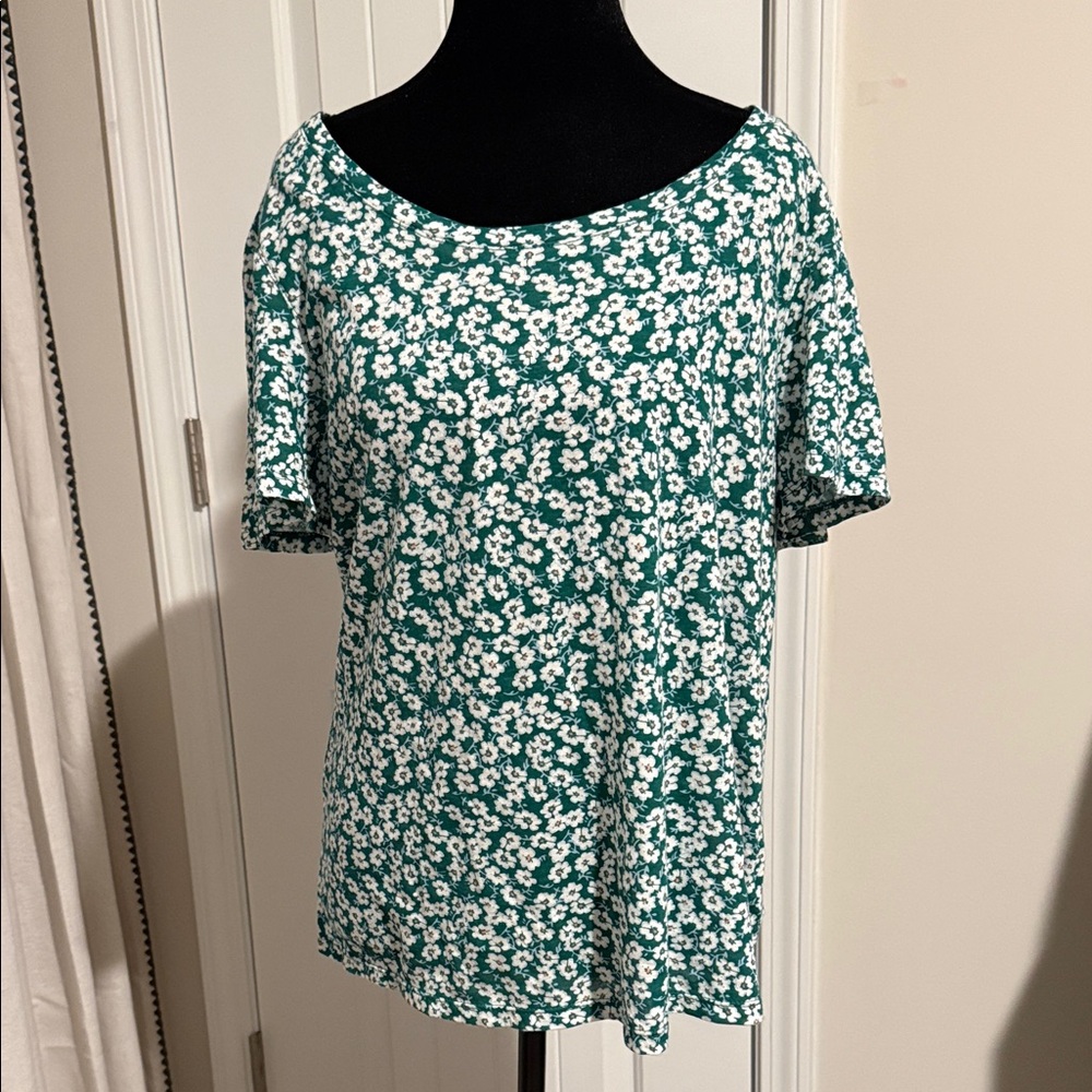 Luck Brand Floral Green Women's Top